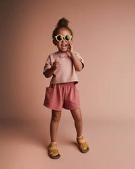 Toddler Girl Swing Shorts with Pockets - Rose