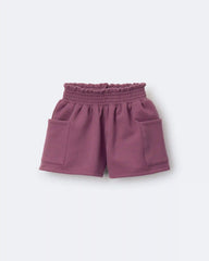Toddler Girl Fleece Swing Shorts with Pockets - Burgundy