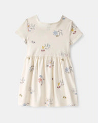 Toddler Girl Easter Bunny Short-Sleeve Dress - Cream
