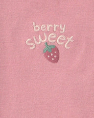 Baby Girl 3-Piece Strawberry Bodysuit & Pant Set - Pink