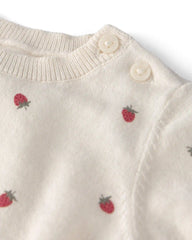 Baby Girl 2-Piece Organic Cotton Sweater Set in Berry Print