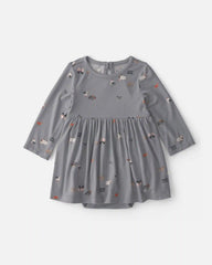 Baby Girl Halloween PurelySoft™ Long-Sleeve Bodysuit Dress - Grey