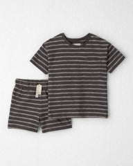 Toddler 2-Piece Top & Short Set Made with Organic Cotton in Stripes