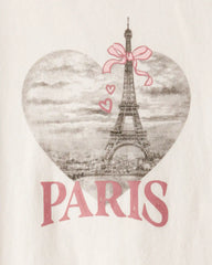 Girls Paris Long-Sleeve Graphic Tee - Ivory