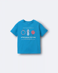 Toddler 'Recreation Club' Rolled Cuff Tee - Blue