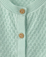 Baby Girl 2-Piece Crochet Top & Short Set - Green