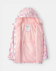 Girls Floral Raincoat - Pink