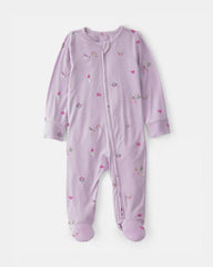 Baby Girl Fairytale 2-Way Zip PurelySoft Footie Sleep & Play Pajama - Purple