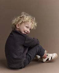 Toddler Boy Long-Sleeve Pocket Tee - Dark Grey