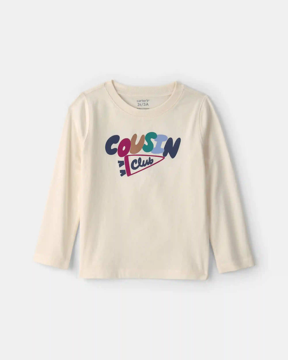 Toddler 'Cousin Club' Long-Sleeve Graphic Tee - Cream