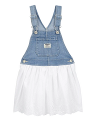 Toddler Stretch Denim Eyelet Jumper Dress