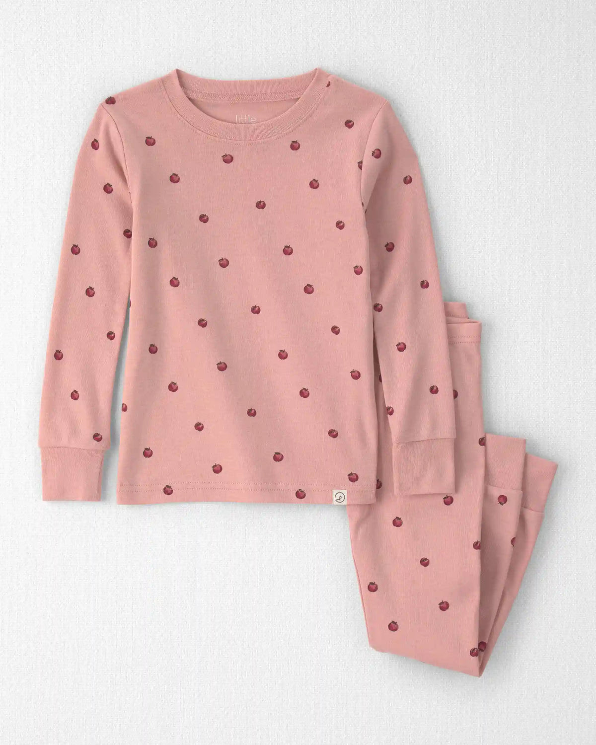 Toddler Girl 2-Piece Organic Cotton Pajamas in Apples