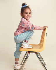 Toddler Girl School Spirit French Terry Pullover Sweatshirt - Pink