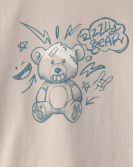 Girls Bear Graphic Tee - Cream