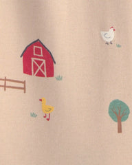 Baby Farm 100% Cotton 2-Way Zip Sleep & Play Pajamas - Beige