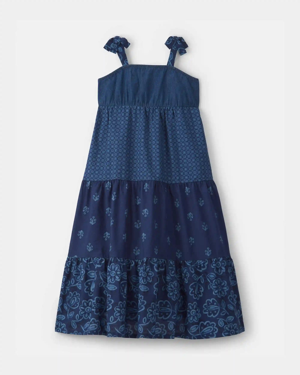 Girls Floral Maxi Dress - Navy