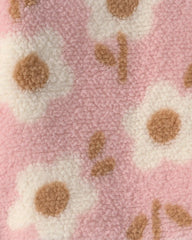 Toddler Girl 2-Piece Floral Teddy Fleece Layering Set - Pink