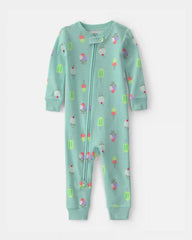 Toddler Girl Popsicle 100% Cotton 1-Piece Pajama - Blue