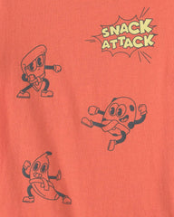 Toddler Boy Snack Attack Graphic Tee - Coral