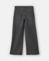 Girls Floral Denim Wide-Leg Pants - Dark Wash