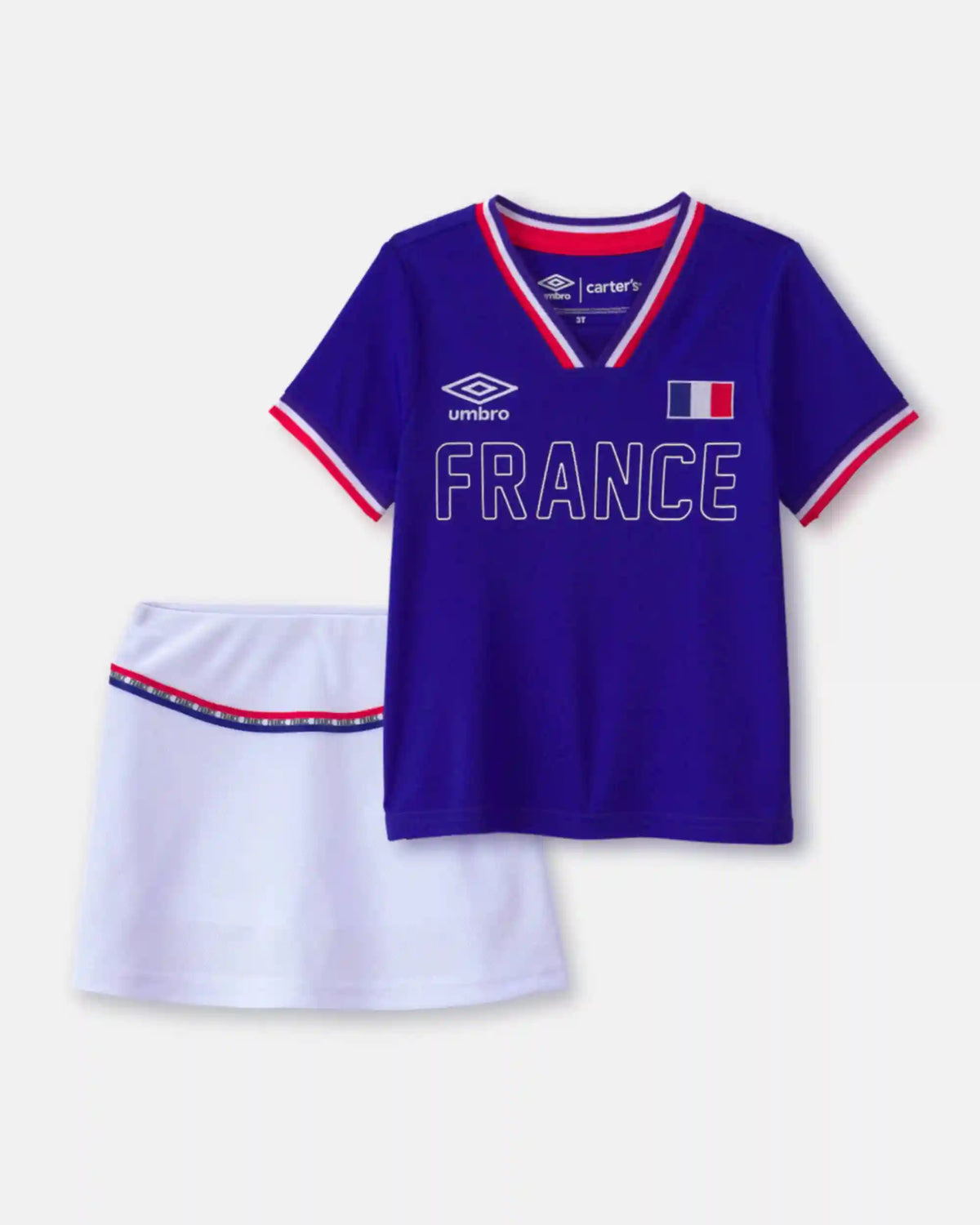 Toddler Girl 2-Piece Umbro France Soccer Jersey & Skort Set - Blue/Red/White