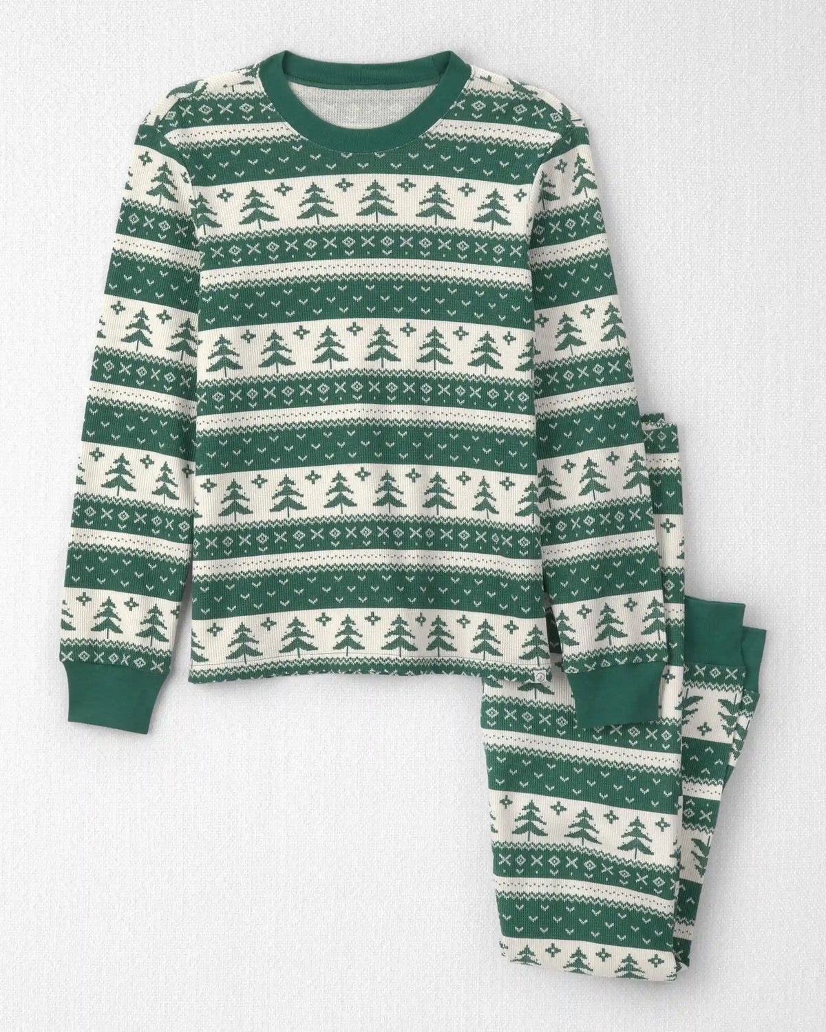 Adult 2-Piece Fair Isle Waffle Knit Pajamas Made with Organic Cotton