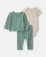 Baby Boy 3-Piece Dinosaur Layering Set - Green