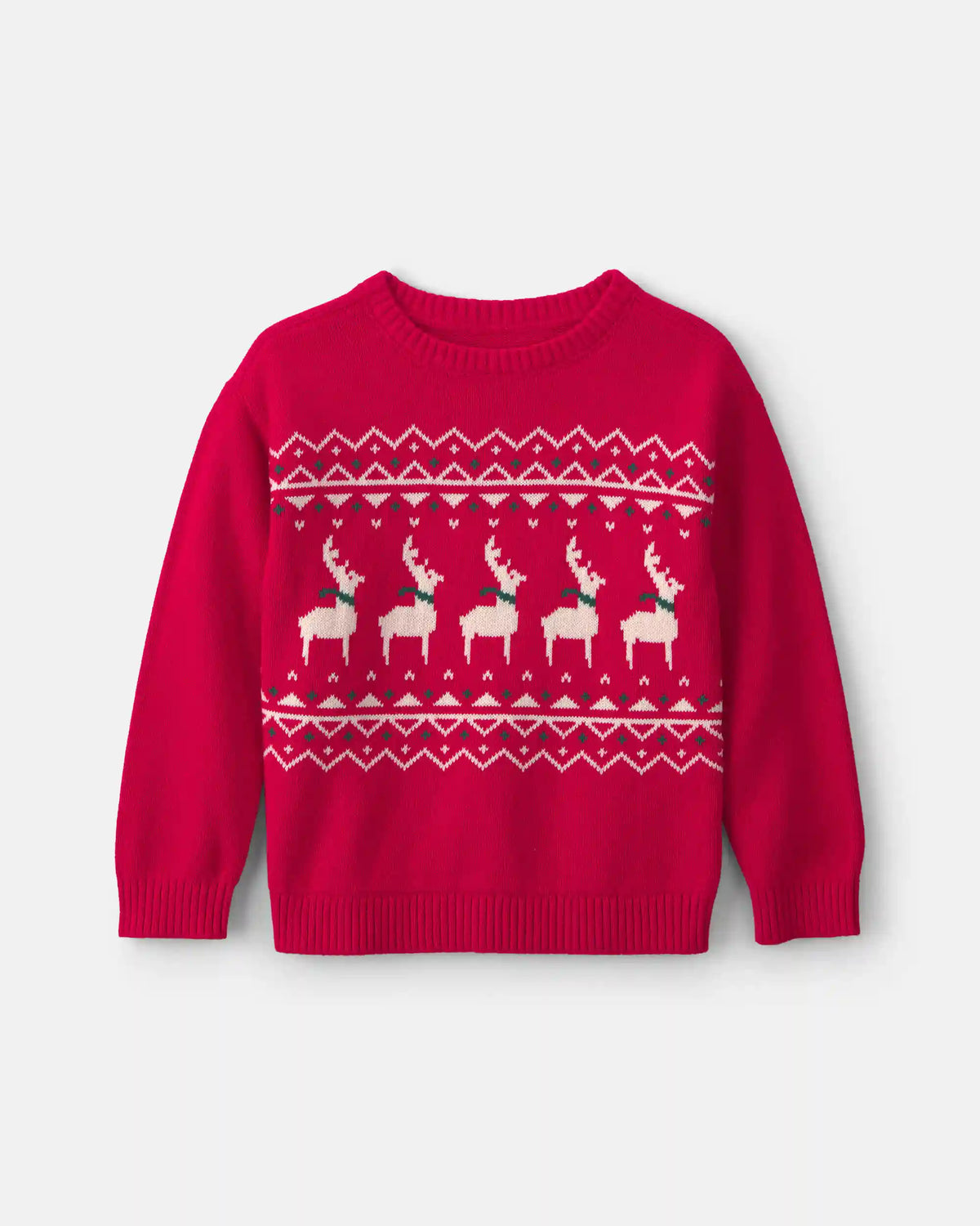 Boys Reindeer Fair Isle Sweater - Red