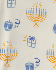 Kids 2-Piece Hanukkah DreamPlush Snug Fit Pajama Set - Cream