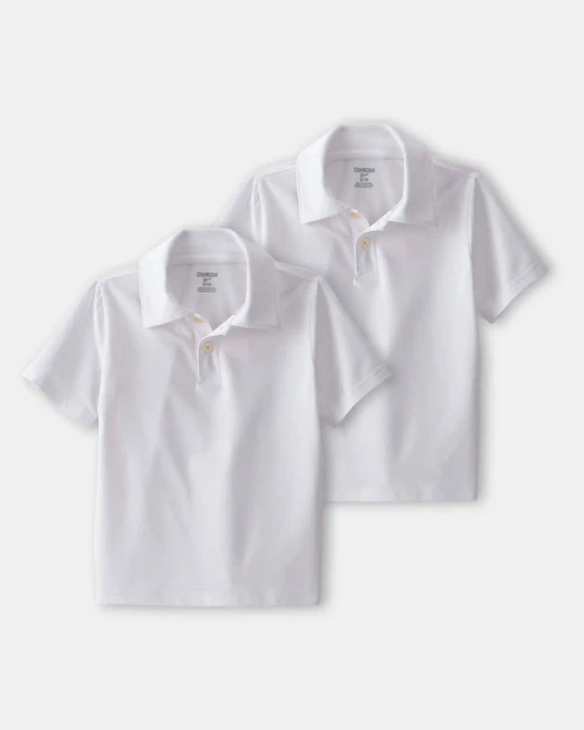 Toddler Boy 2-Pack Uniform Active Polo Shirts - White