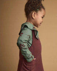 Toddler Girl Peter Pan Collar Top in Floral Print - Sage