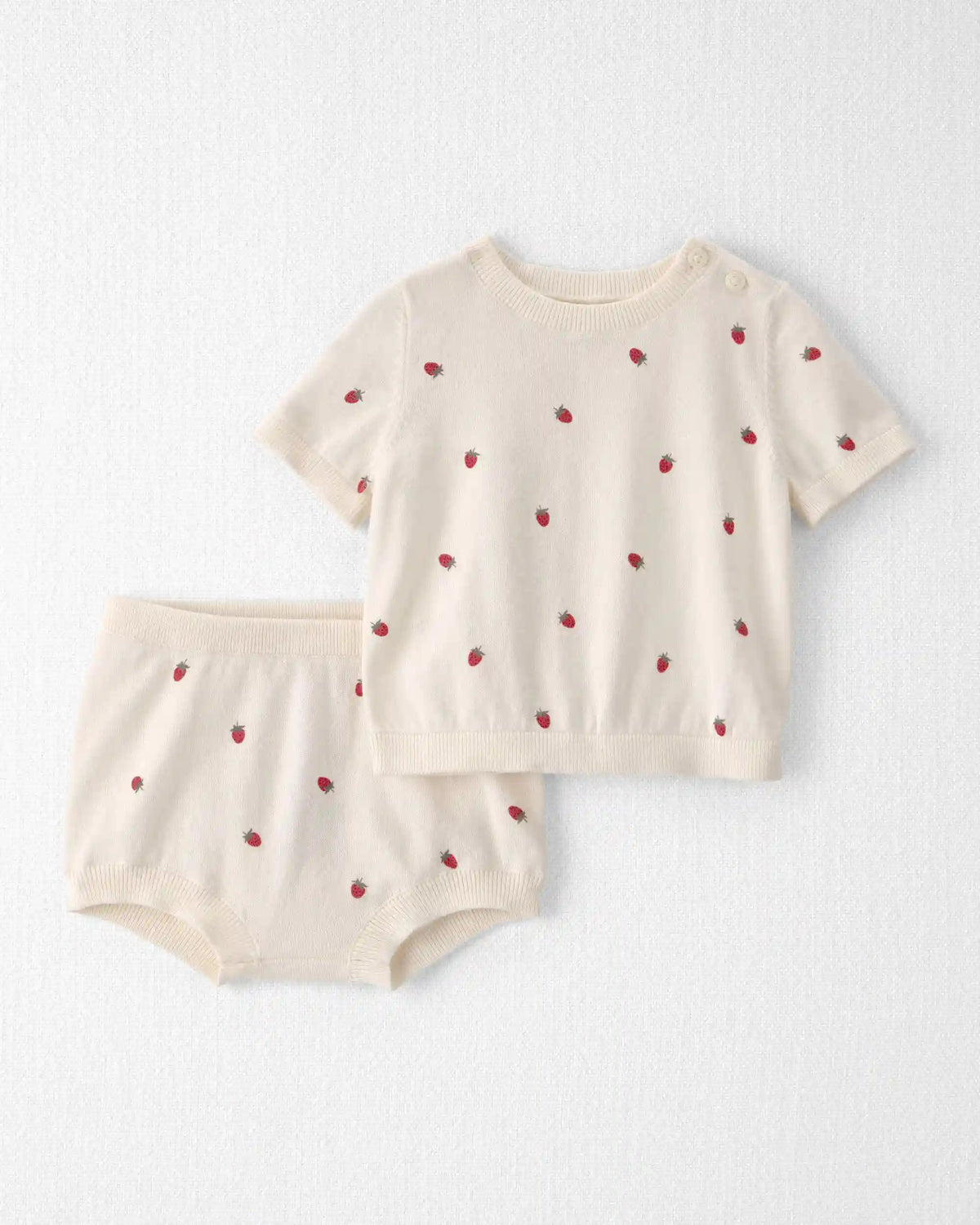 Baby Girl 2-Piece Organic Cotton Sweater Set in Berry Print