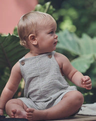 Baby Organic Cotton Seersucker Gauze Shortalls