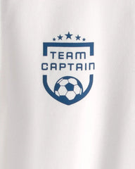 Boys 2-Piece 'Team Captain' Active Graphic Tee & Shorts Set - White/Green