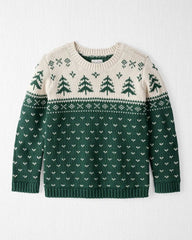 Kids Organic Cotton Fair Isle Sweater Knit Pullover