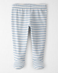Baby Organic Cotton Footed Pants in Stripes
