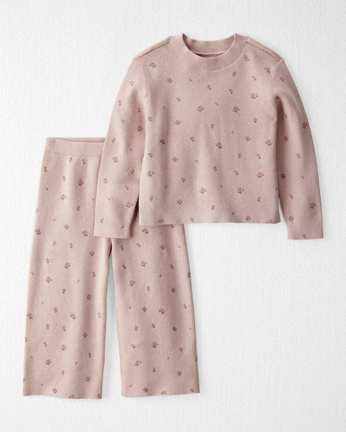 Toddler Girl 2-Piece Organic Cotton Sweater Knit Top & Pant Set