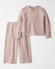Toddler Girl 2-Piece Organic Cotton Sweater Knit Top & Pant Set