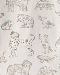 Toddler 2-Piece Organic Cotton Ribbed Pajama Set in Pet Print