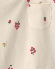 Toddler Girl Floral Short-Sleeve Top - Cream