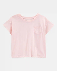 Kid Solid Short-Sleeve Fashion Top - Pink