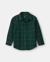 Toddler Boy Plaid Long-Sleeve Button-Down Shirt - Green