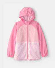 Girls Colorblock Raincoat - Pink