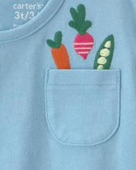 Toddler Girl Veggies Short-Sleeve Top - Blue