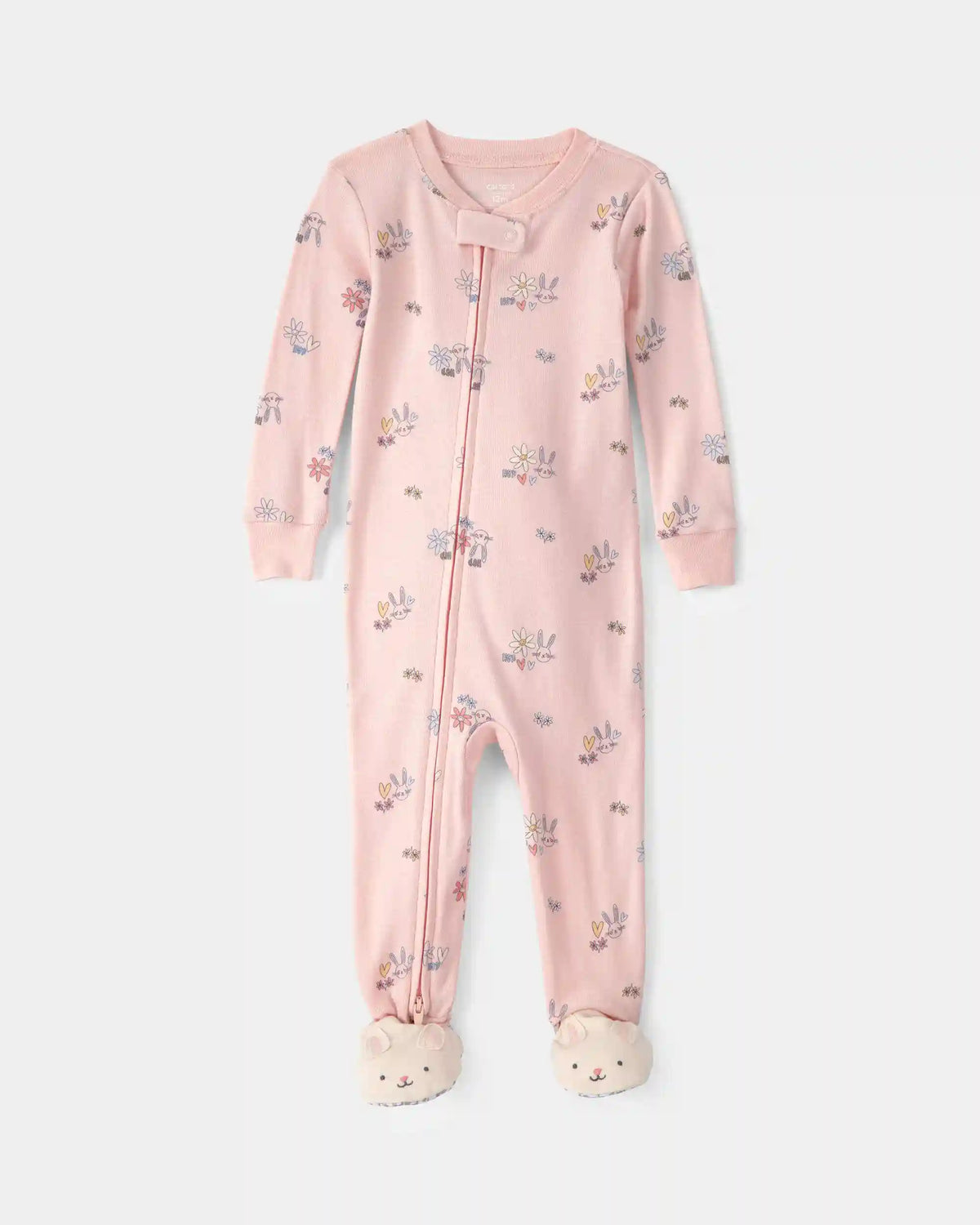 Toddler Girl Easter Bunny 100% Cotton Snug Fit 1-Piece Pajama - Pink