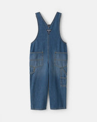 Toddler Logo Denim Overalls - Dark Wash
