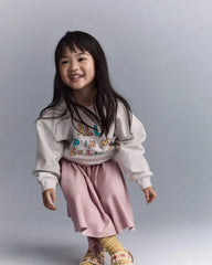 Toddler Girl 'In My Feelings' Wide-Arm Sweatshirt - Heathered Grey