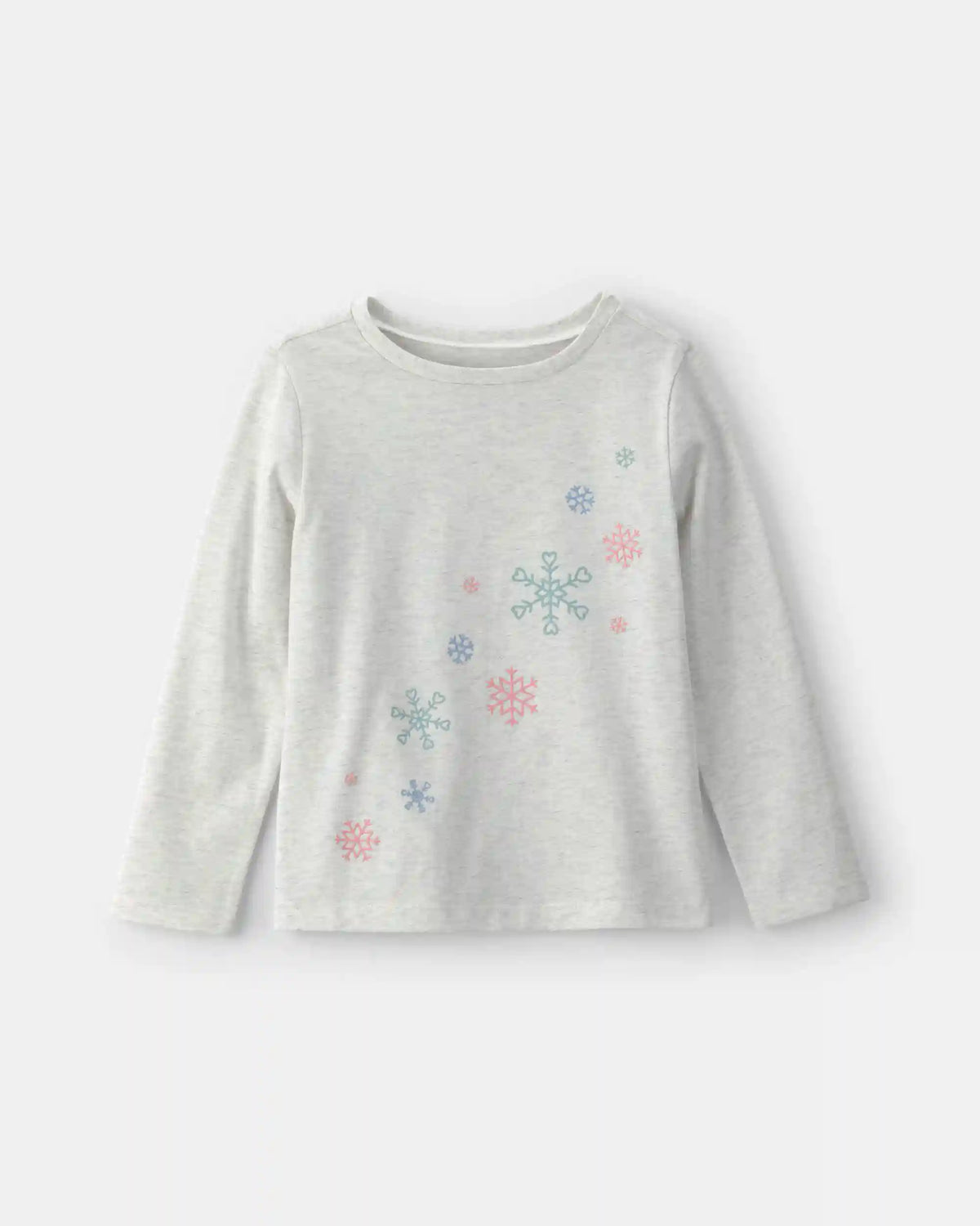 Girls Snowflake Long-Sleeve Graphic Tee - Grey