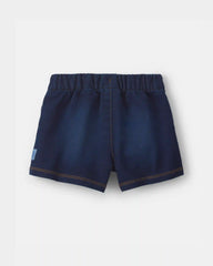 Baby Girl French Terry Knit Shorts - Dark Wash