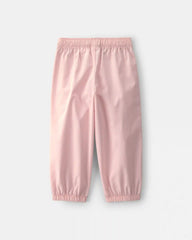 Toddler Girl Bow-Cuff Poplin Joggers - Pink